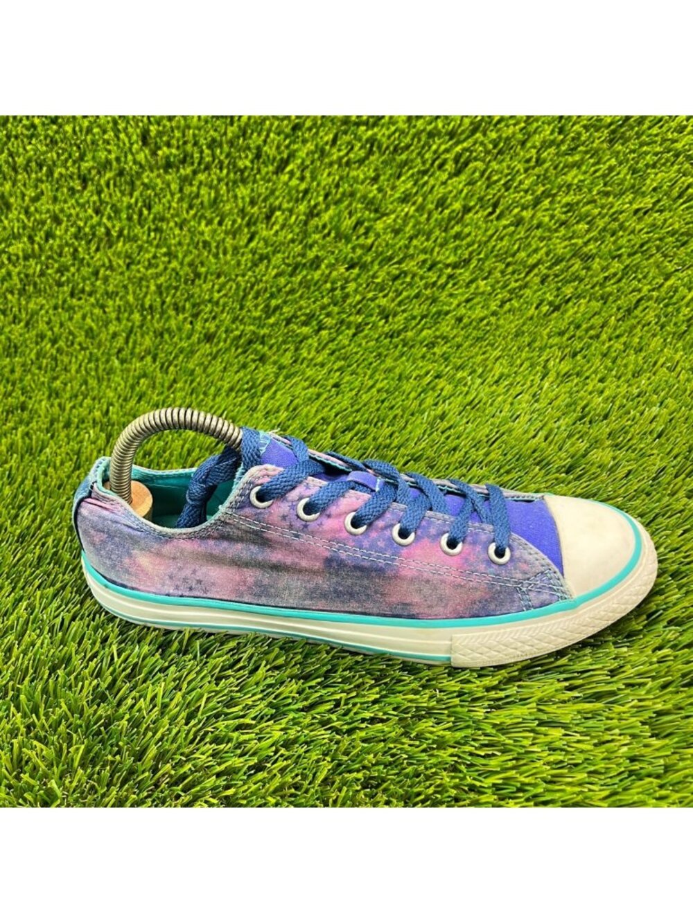 Converse Tie Dye Blue Star Double Tongue Girl Size 6Y Casual Shoes Sneakers